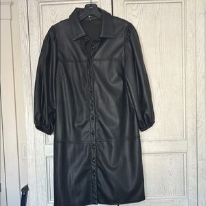 Black Faux Leather Dresses